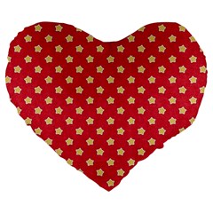 Red Hot Polka Dots Large 19  Premium Heart Shape Cushions by WensdaiAmbrose