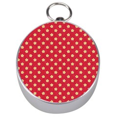 Red Hot Polka Dots Silver Compasses by WensdaiAmbrose