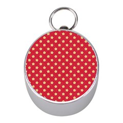 Red Hot Polka Dots Mini Silver Compasses by WensdaiAmbrose