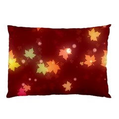 Leaf Leaves Bokeh Background Pillow Case by Mariart