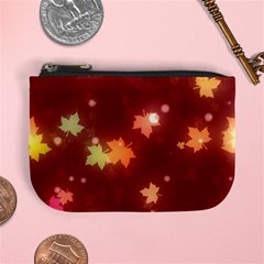 Leaf Leaves Bokeh Background Mini Coin Purse by Mariart