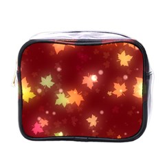 Leaf Leaves Bokeh Background Mini Toiletries Bag (one Side) by Mariart