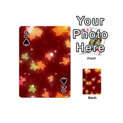 Leaf Leaves Bokeh Background Playing Cards 54 (mini) by Mariart