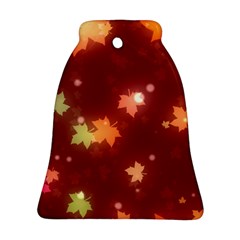 Leaf Leaves Bokeh Background Bell Ornament (two Sides) by Mariart