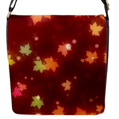 Leaf Leaves Bokeh Background Flap Closure Messenger Bag (s) by Mariart