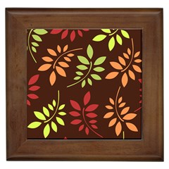 Leaves Foliage Pattern Design Framed Tiles