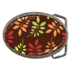 Leaves Foliage Pattern Design Belt Buckles by Mariart