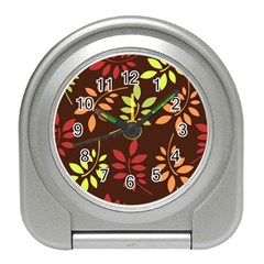 Leaves Foliage Pattern Design Travel Alarm Clock