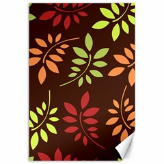 Leaves Foliage Pattern Design Canvas 24  X 36  by Mariart