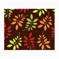 Leaves Foliage Pattern Design Small Glasses Cloth (2-side) by Mariart