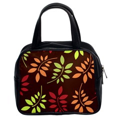 Leaves Foliage Pattern Design Classic Handbag (two Sides) by Mariart