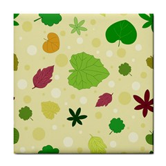 Leaves Background Leaf Tile Coasters by Mariart