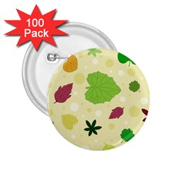 Leaves Background Leaf 2 25  Buttons (100 Pack)  by Mariart