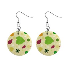 Leaves Background Leaf Mini Button Earrings by Mariart