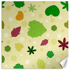 Leaves Background Leaf Canvas 16  X 16  by Mariart