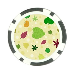 Leaves Background Leaf Poker Chip Card Guard by Mariart