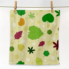 Leaves Background Leaf Face Towel by Mariart