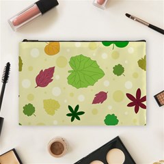 Leaves Background Leaf Cosmetic Bag (large) by Mariart