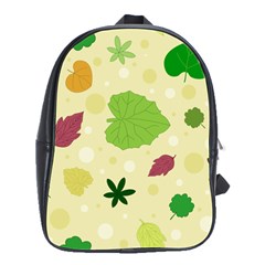 Leaves Background Leaf School Bag (large) by Mariart