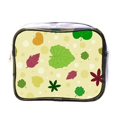 Leaves Background Leaf Mini Toiletries Bag (one Side) by Mariart