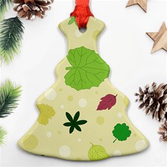 Leaves Background Leaf Christmas Tree Ornament (two Sides)