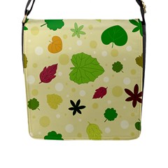 Leaves Background Leaf Flap Closure Messenger Bag (l) by Mariart