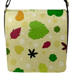 Leaves Background Leaf Flap Closure Messenger Bag (s) by Mariart