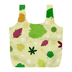 Leaves Background Leaf Full Print Recycle Bag (l) by Mariart