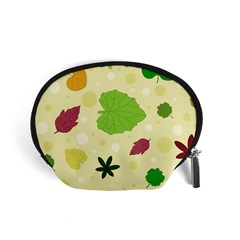 Leaves Background Leaf Accessory Pouch (small) by Mariart