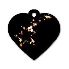 Shooting Star Dog Tag Heart (one Side) by WensdaiAmbrose