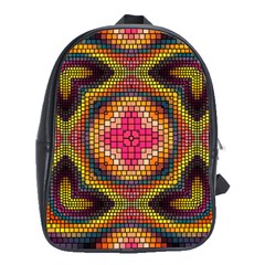 Kaleidoscope Art Pattern Ornament School Bag (xl) by Pakrebo