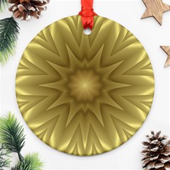 Background Pattern Golden Yellow Round Ornament (two Sides) by Pakrebo