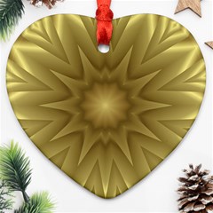 Background Pattern Golden Yellow Heart Ornament (two Sides) by Pakrebo