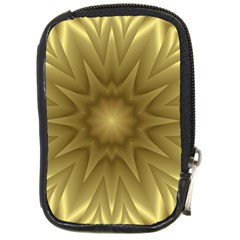 Background Pattern Golden Yellow Compact Camera Leather Case by Pakrebo