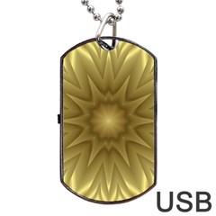 Background Pattern Golden Yellow Dog Tag Usb Flash (one Side) by Pakrebo