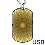 Background Pattern Golden Yellow Dog Tag USB Flash (One Side) Front