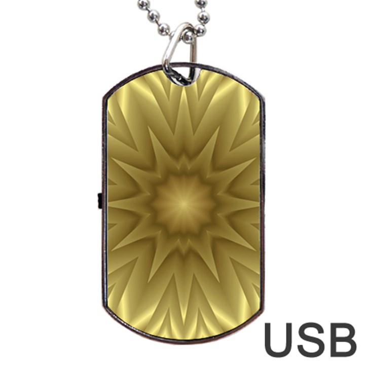 Background Pattern Golden Yellow Dog Tag USB Flash (One Side)