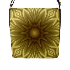 Background Pattern Golden Yellow Flap Closure Messenger Bag (l) by Pakrebo