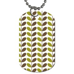 Leaf Plant Pattern Seamless Dog Tag (two Sides) by Pakrebo