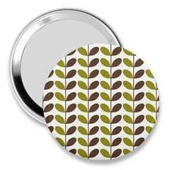 Leaf Plant Pattern Seamless 3  Handbag Mirrors by Pakrebo