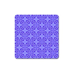 Decor Pattern Blue Curved Line Square Magnet by Pakrebo