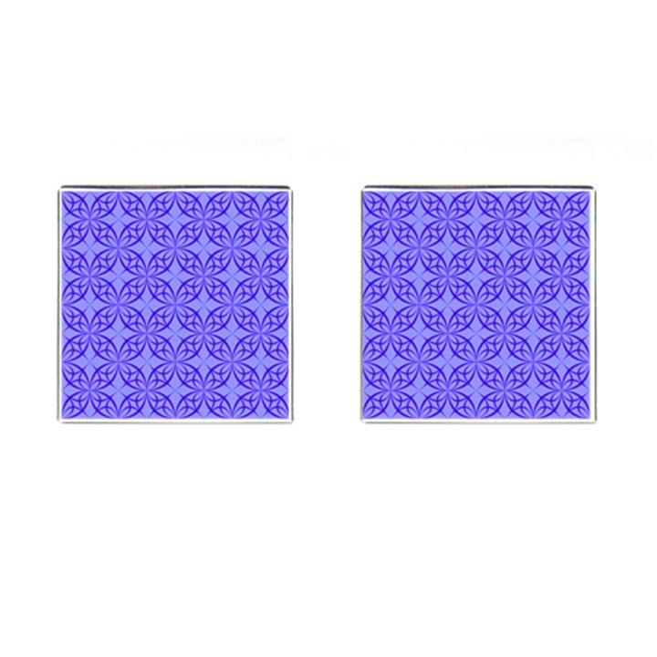 Decor Pattern Blue Curved Line Cufflinks (Square)