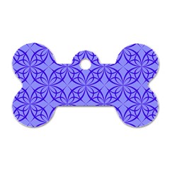 Decor Pattern Blue Curved Line Dog Tag Bone (two Sides) by Pakrebo