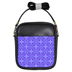 Decor Pattern Blue Curved Line Girls Sling Bag by Pakrebo