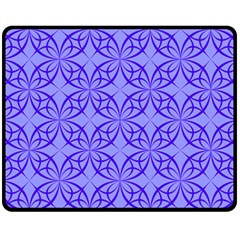 Decor Pattern Blue Curved Line Fleece Blanket (medium)  by Pakrebo