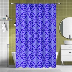 Decor Pattern Blue Curved Line Shower Curtain 48  X 72  (small)  by Pakrebo