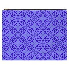 Decor Pattern Blue Curved Line Cosmetic Bag (xxxl) by Pakrebo