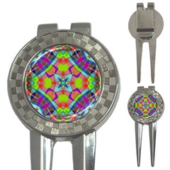 Farbenpracht Kaleidoscope Pattern 3-in-1 Golf Divots by Pakrebo