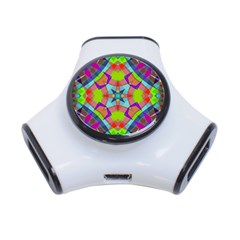 Farbenpracht Kaleidoscope Pattern 3-port Usb Hub by Pakrebo