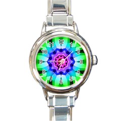 Ornament Kaleidoscope Round Italian Charm Watch by Pakrebo